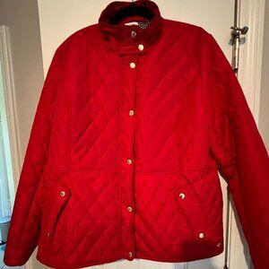 Ladies Crown & Ivy Red Quilted Jacket